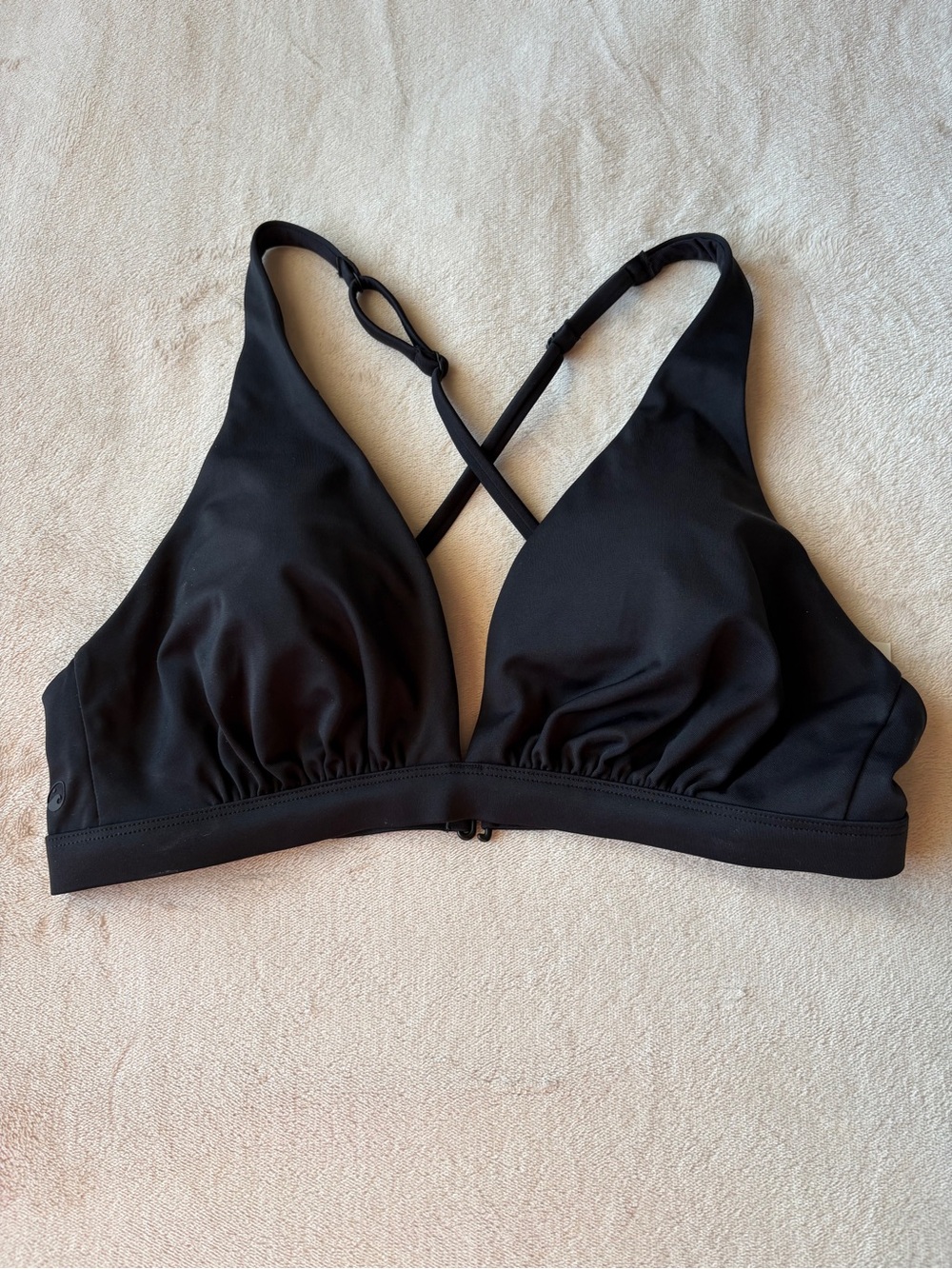 Bikini Village SeaTonic Black Bikini Top Criss Cross Adjustable Straps Medium